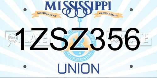 1ZSZ356 Mississippi License Plate