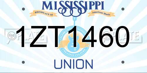 1ZT1460 Mississippi License Plate