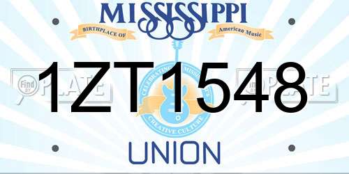 1ZT1548 Mississippi License Plate