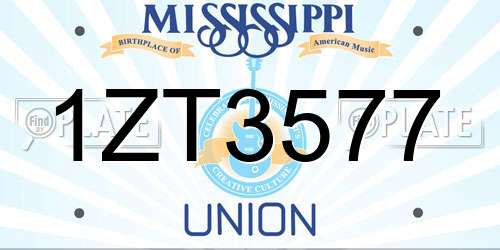 1ZT3577 Mississippi License Plate