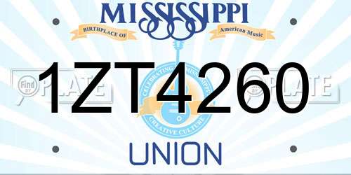 1ZT4260 Mississippi License Plate