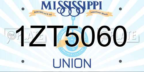 1ZT5060 Mississippi License Plate