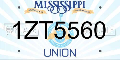 1ZT5560 Mississippi License Plate