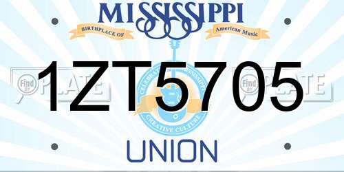 1ZT5705 Mississippi License Plate