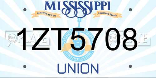 1ZT5708 Mississippi License Plate