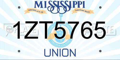 1ZT5765 Mississippi License Plate