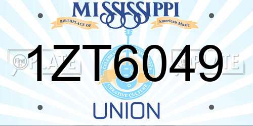 1ZT6049 Mississippi License Plate