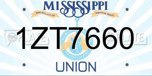 1ZT7660 Mississippi License Plate
