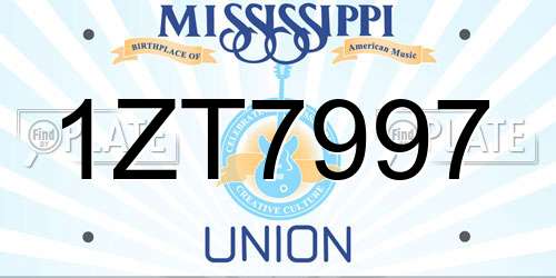 1ZT7997 Mississippi License Plate