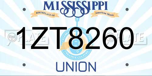 1ZT8260 Mississippi License Plate