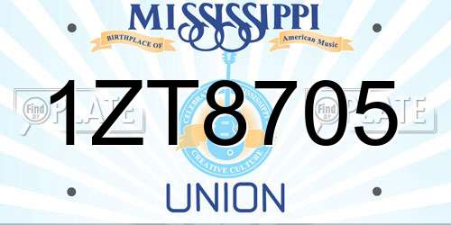 1ZT8705 Mississippi License Plate