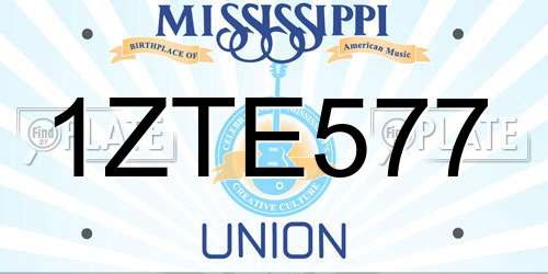 1ZTE577 Mississippi License Plate