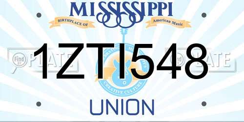 1ZTI548 Mississippi License Plate