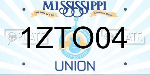1ZTO04 Mississippi License Plate