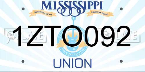 1ZTO092 Mississippi License Plate