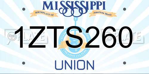 1ZTS260 Mississippi License Plate