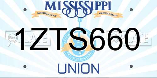 1ZTS660 Mississippi License Plate