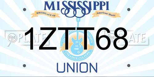 1ZTT68 Mississippi License Plate