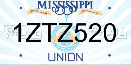 1ZTZ520 Mississippi License Plate