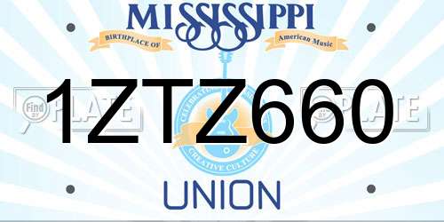 1ZTZ660 Mississippi License Plate