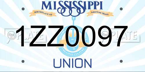 1ZZ0097 Mississippi License Plate