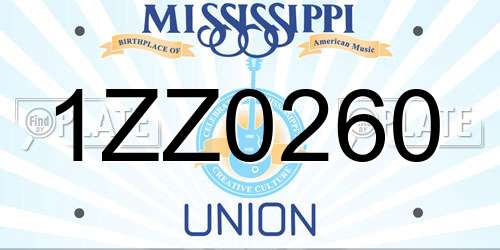 1ZZ0260 Mississippi License Plate