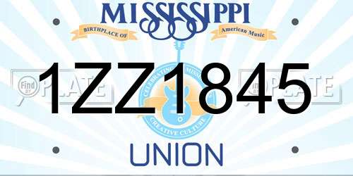 1ZZ1845 Mississippi License Plate