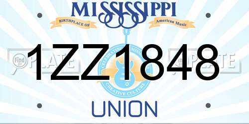 1ZZ1848 Mississippi License Plate