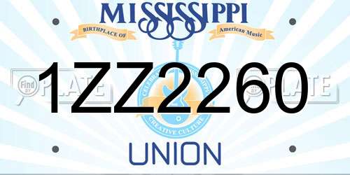 1ZZ2260 Mississippi License Plate