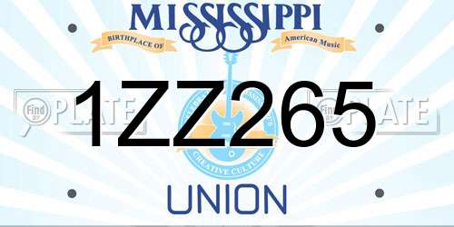1ZZ265 Mississippi License Plate