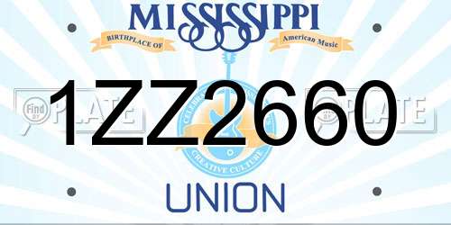 1ZZ2660 Mississippi License Plate