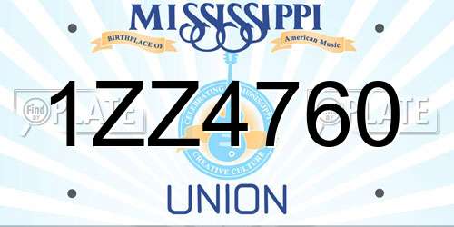 1ZZ4760 Mississippi License Plate