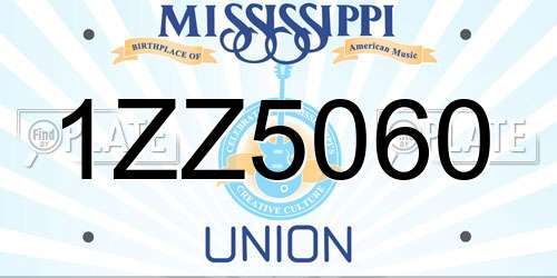 1ZZ5060 Mississippi License Plate