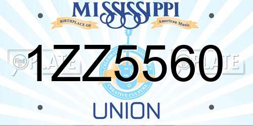 1ZZ5560 Mississippi License Plate
