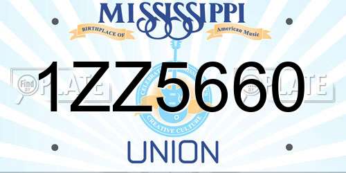 1ZZ5660 Mississippi License Plate