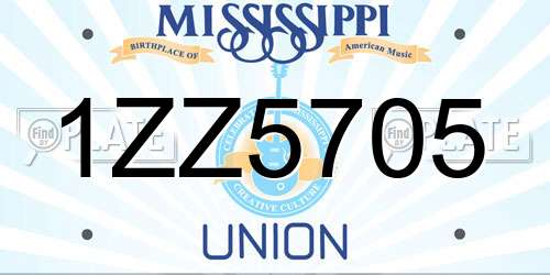 1ZZ5705 Mississippi License Plate