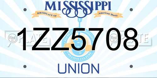 1ZZ5708 Mississippi License Plate