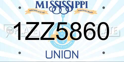 1ZZ5860 Mississippi License Plate