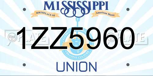 1ZZ5960 Mississippi License Plate