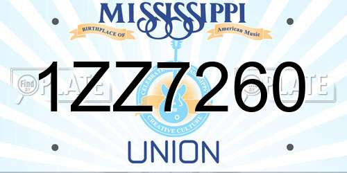 1ZZ7260 Mississippi License Plate