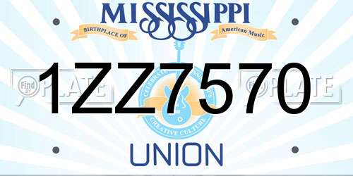 1ZZ7570 Mississippi License Plate
