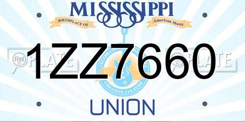 1ZZ7660 Mississippi License Plate