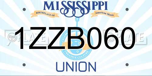 1ZZB060 Mississippi License Plate