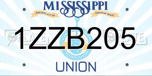 1ZZB205 Mississippi License Plate