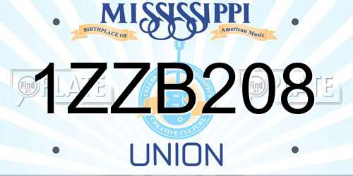 1ZZB208 Mississippi License Plate