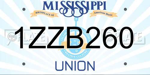 1ZZB260 Mississippi License Plate