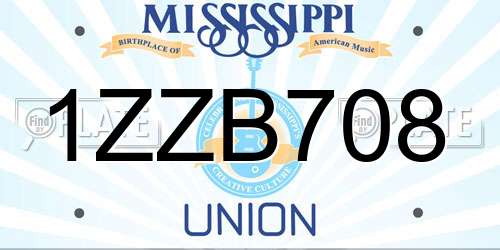 1ZZB708 Mississippi License Plate