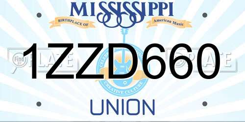 1ZZD660 Mississippi License Plate