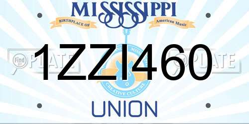 1ZZI460 Mississippi License Plate