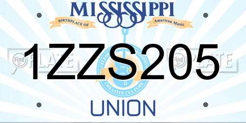1ZZS205 Mississippi License Plate